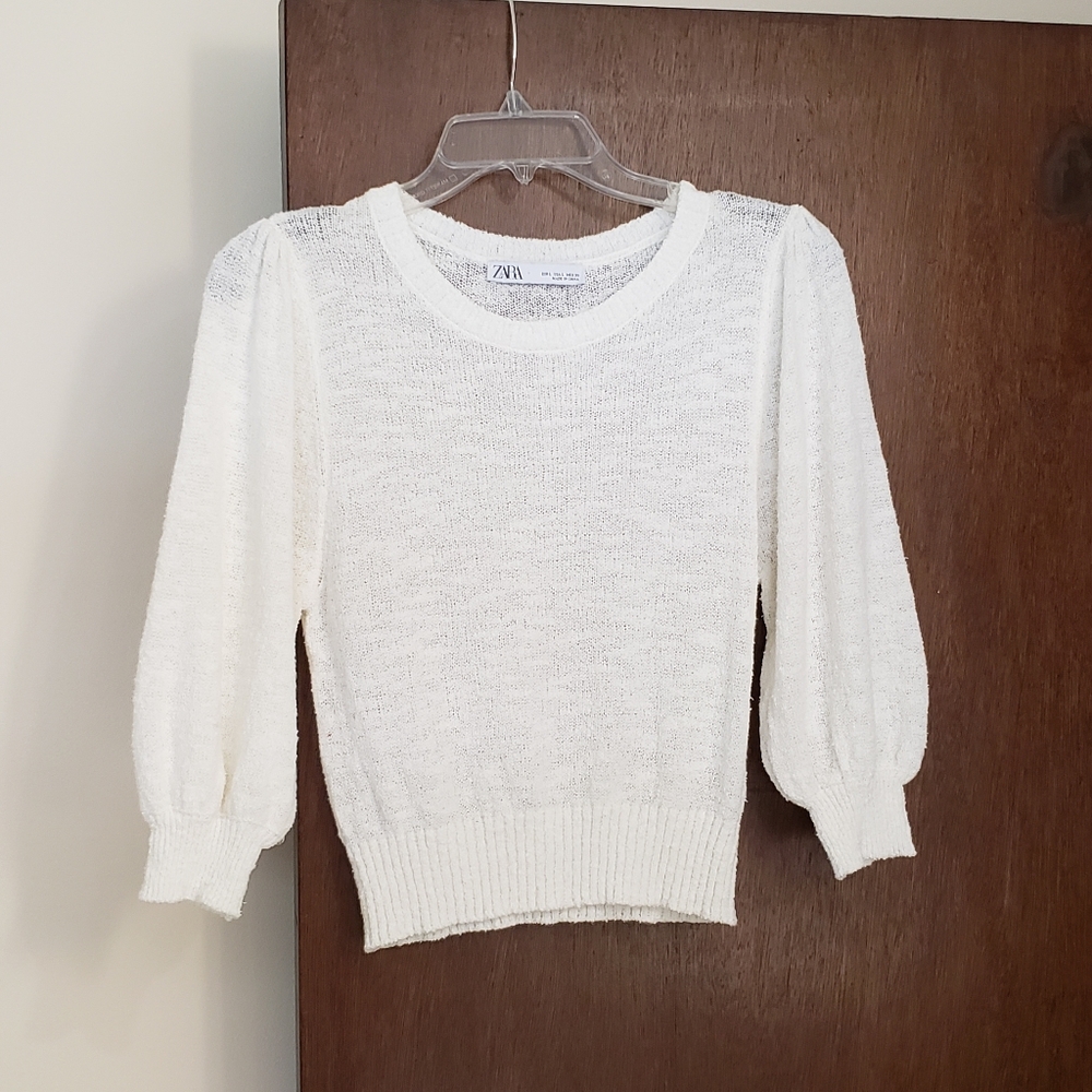 Zara cropped puffy sleeve size L